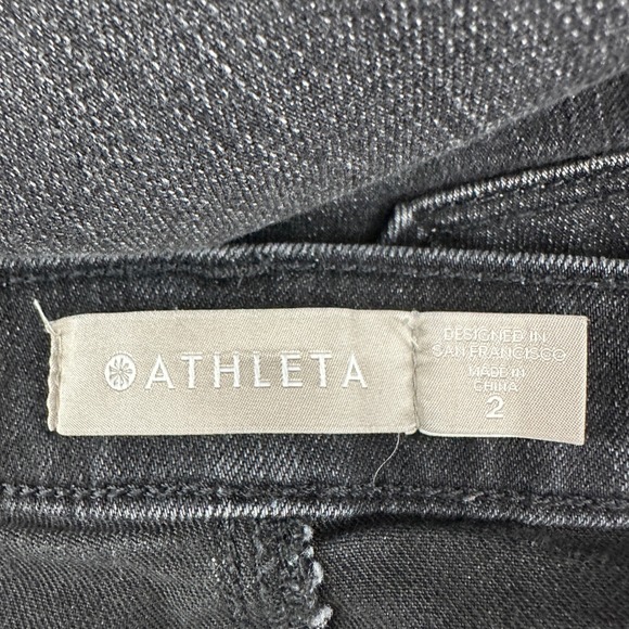 Athleta Sculpt Skinny Jean Black Wash Zipper Ankle High‎ Rise Womens Size 2 - Picture 6 of 10